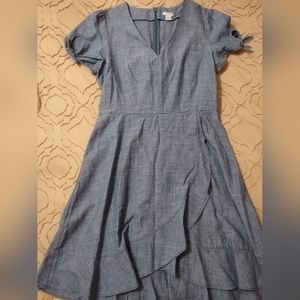 J. Crew blue chambray wrap dress size 10
